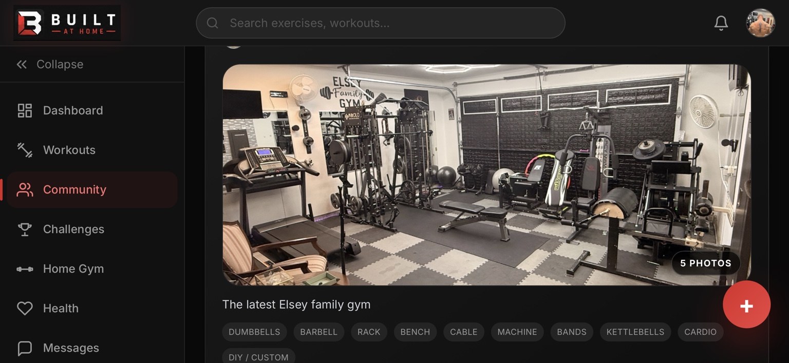 Built at Home Home Gym Community screenshot